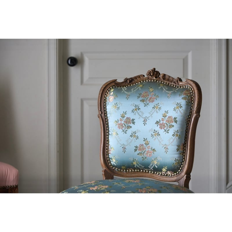 フランスアンティークチェア メンテナンス済み ふっくらチェア 美品 花