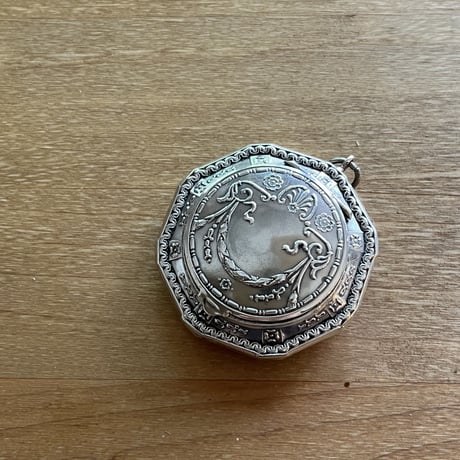 フランス アンティーク 8角形 純銀 パウダーケース  silver 800 ホールマーク