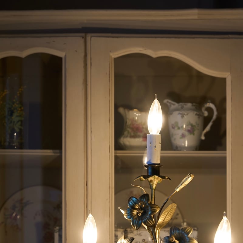 メンテナンス済み フランスアンティーク 教会 百合 ランプ テーブル