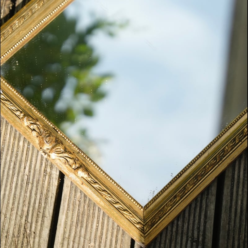 フランスアンティークリボンの壁掛け鏡