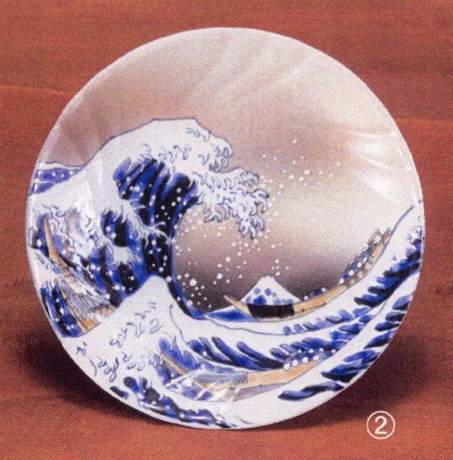 北斎5号飾り皿九谷焼絵付（皿立付） | 北斎の世界にようこそ