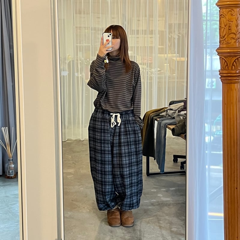 ep.9】CHECK LOOSE WORK PANTS (blue) | POLY ONLI