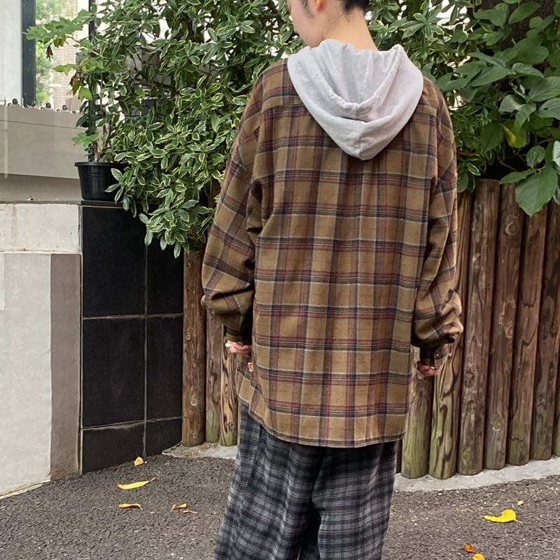ep.9】BIG CHECK SHIRT (brown)【残りわずか】 | POLY ONL