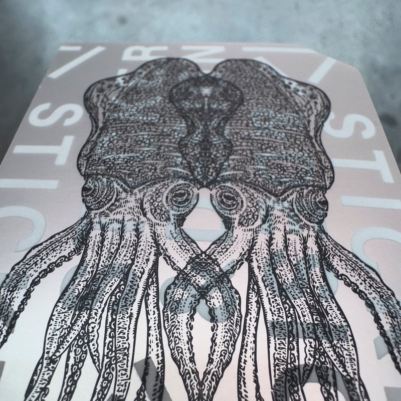 Letterpress sticker -「GEOMETRY-SILVER」- アオリイカ