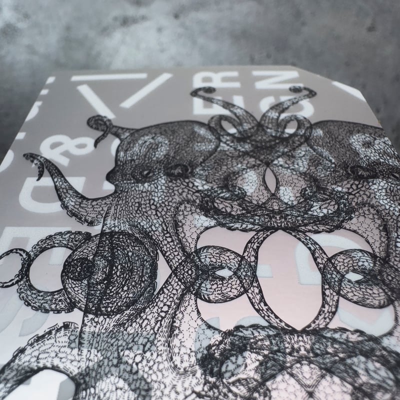 Letterpress sticker -「GEOMETRY-SILVER」- マダコ |