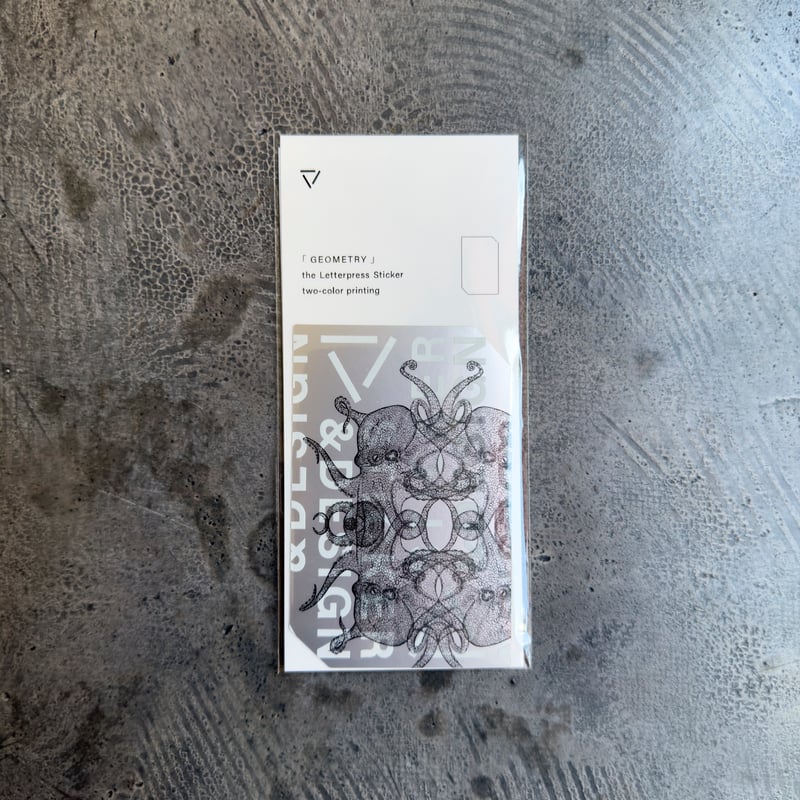 Letterpress sticker -「GEOMETRY-SILVER」- マダコ |