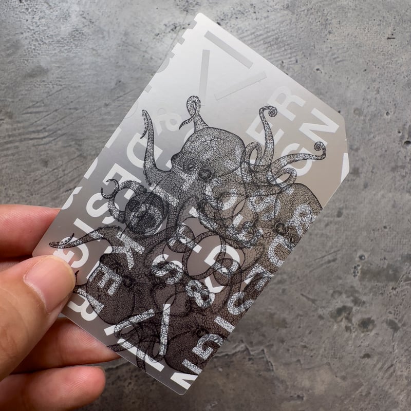 Letterpress sticker -「GEOMETRY-SILVER」- マダコ |