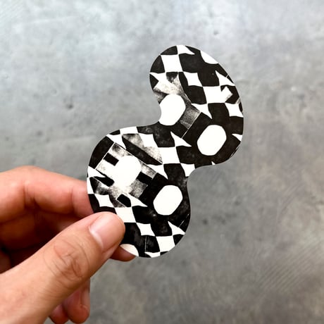 Letterpress sticker  -「MOYOO」- Shape＆Flower - BLACK