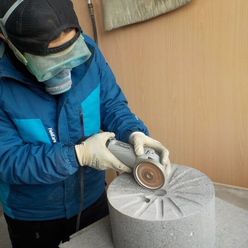 飛騨溶岩石臼 蕎麦挽き 石臼 手作り 手引き石臼 そば用石臼 石うす直径