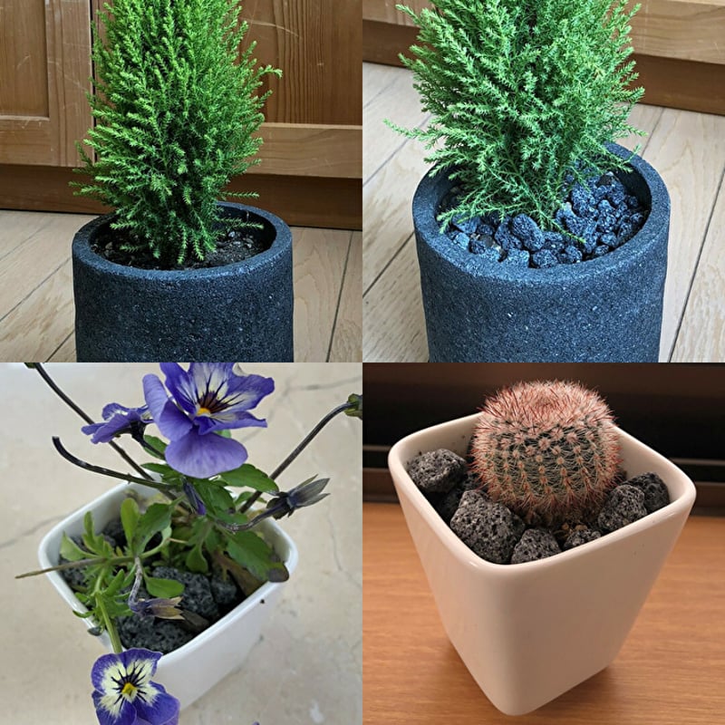 飛騨溶岩石 砂利 3kg 角無し加工 ガーデニング 天然石 化粧砂利