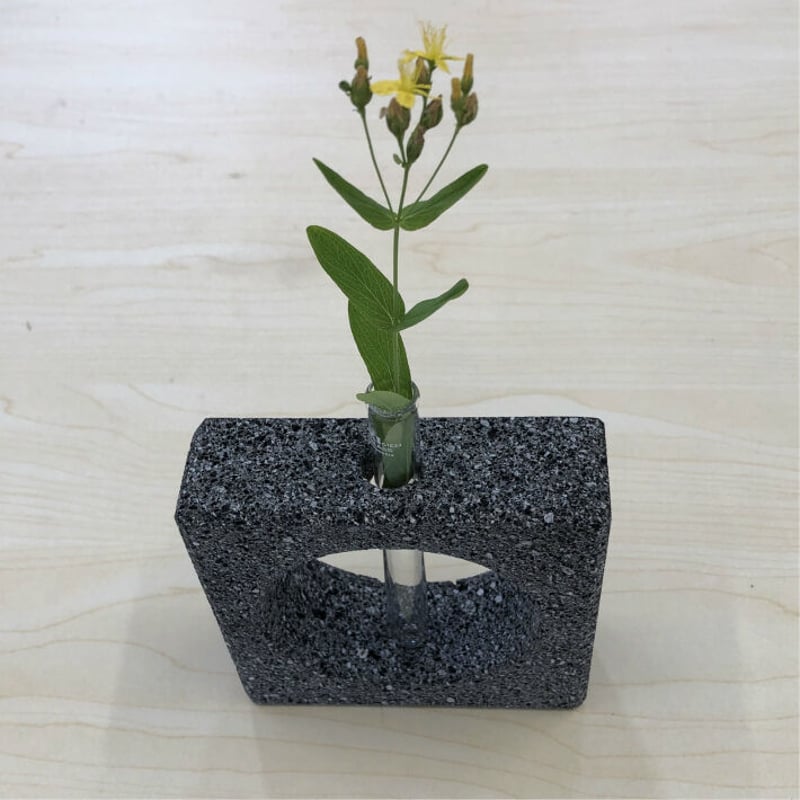 溶岩石デザイン一輪挿し角花 花瓶 おしゃれ インテリア 溶岩 ガラス管