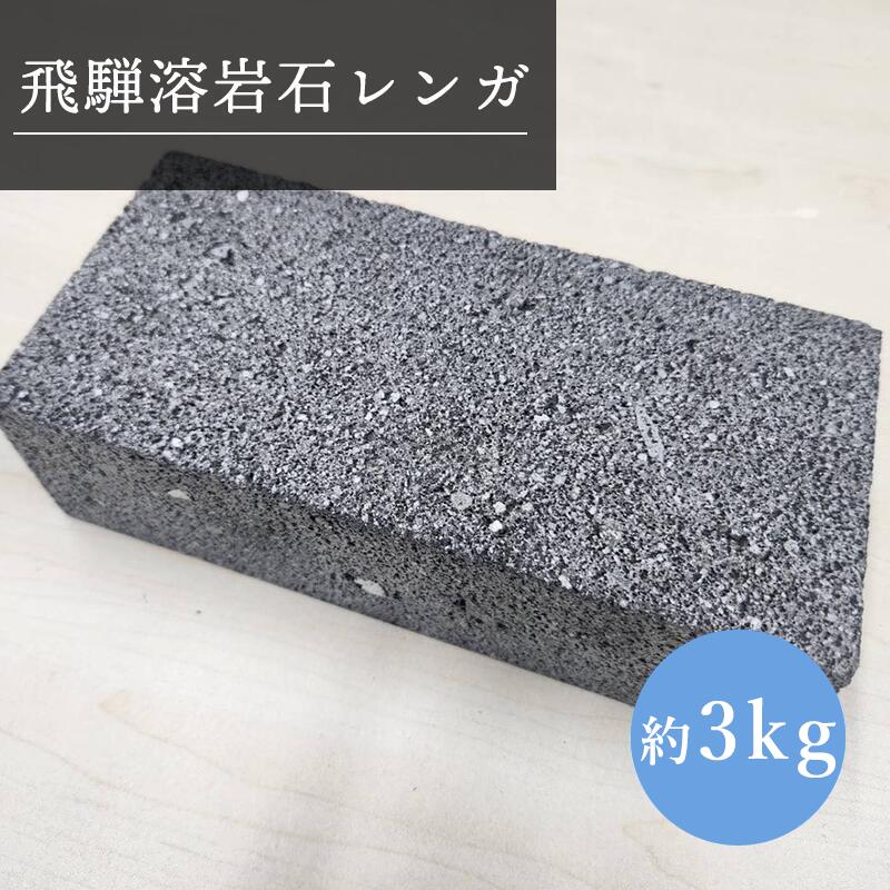 飛騨溶岩石レンガ 1個 溶岩石 タイル 敷石 保温板 DIY ガーデニング