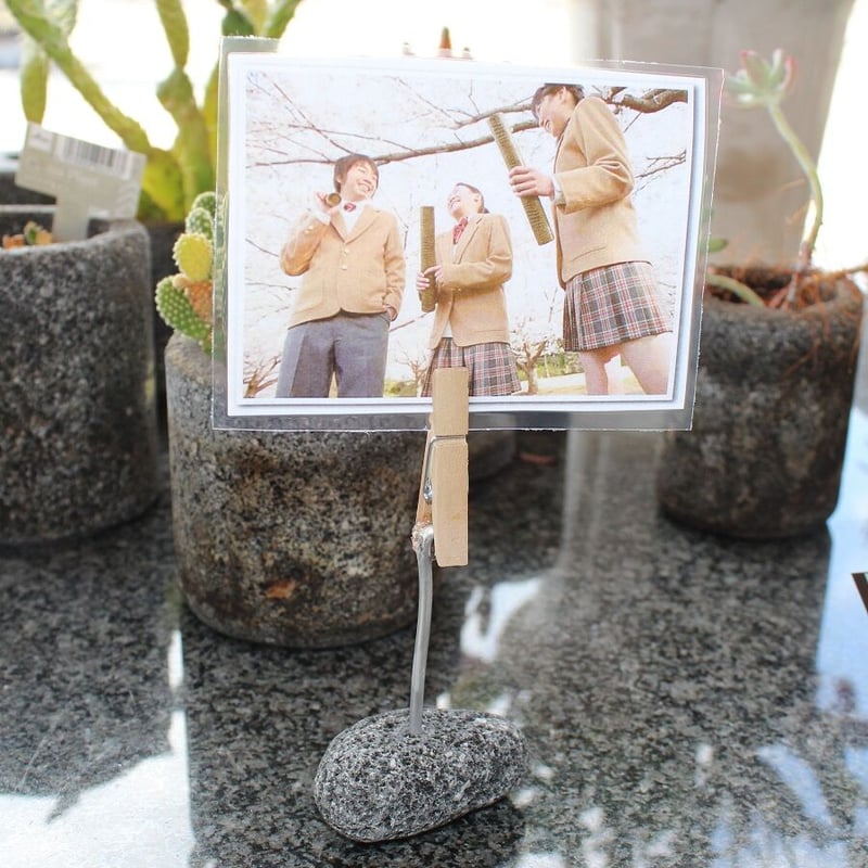 石クリップスタンド NO.9 写真 メモ 卓上 挟む メニュー クリップ