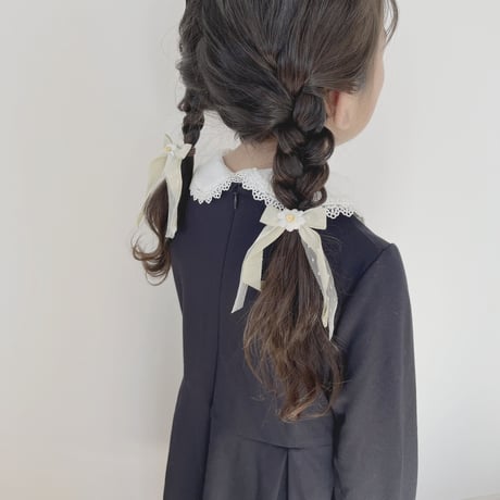 染リボンのヘアゴム