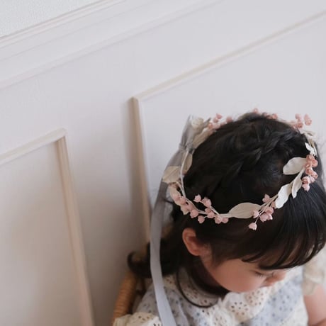 布花の冠 antiue pink