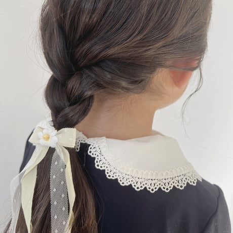 染リボンのヘアゴム