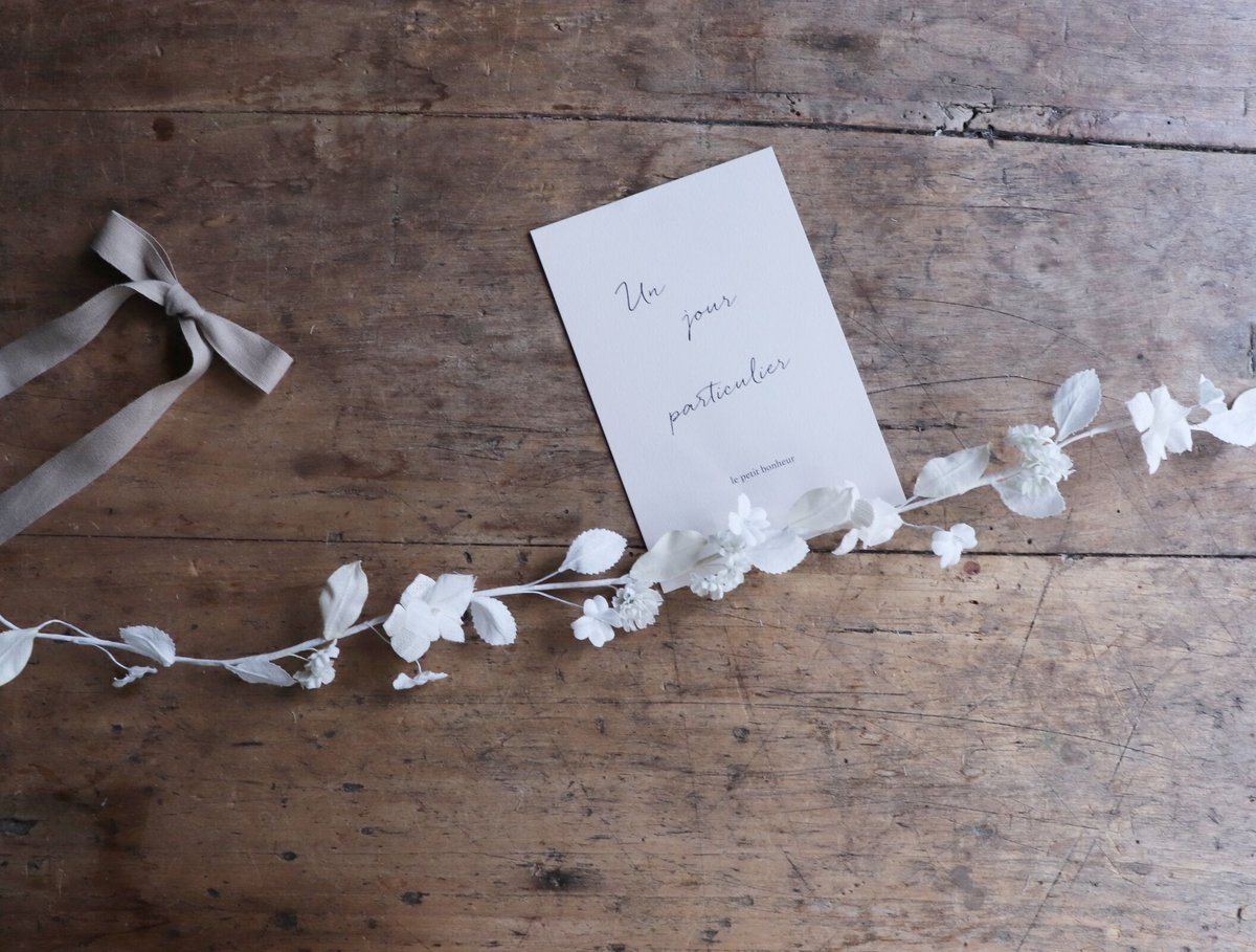 フランスアンティーク　布花冠　ホワイト　布花　花冠　フランスブロカント 布花の冠 white flowers | le petit bonheur