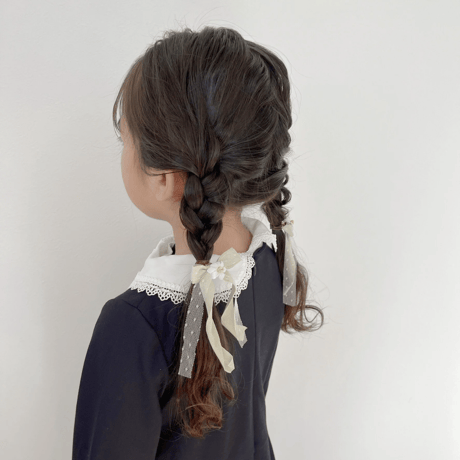 染リボンのヘアゴム