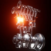 エンジン動作モデル (C4D)