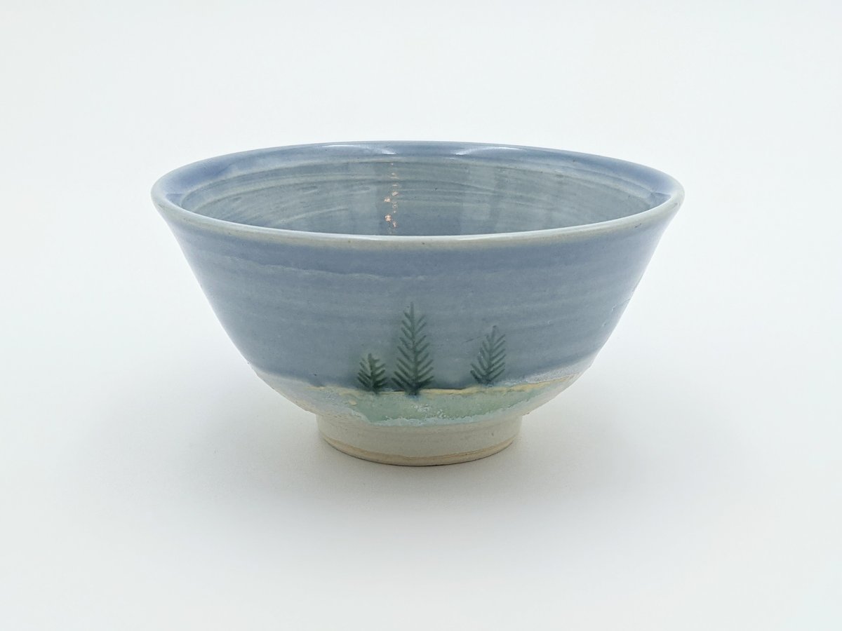 美瑛の丘茶碗 冬 | 大雪窯オンラインショップ