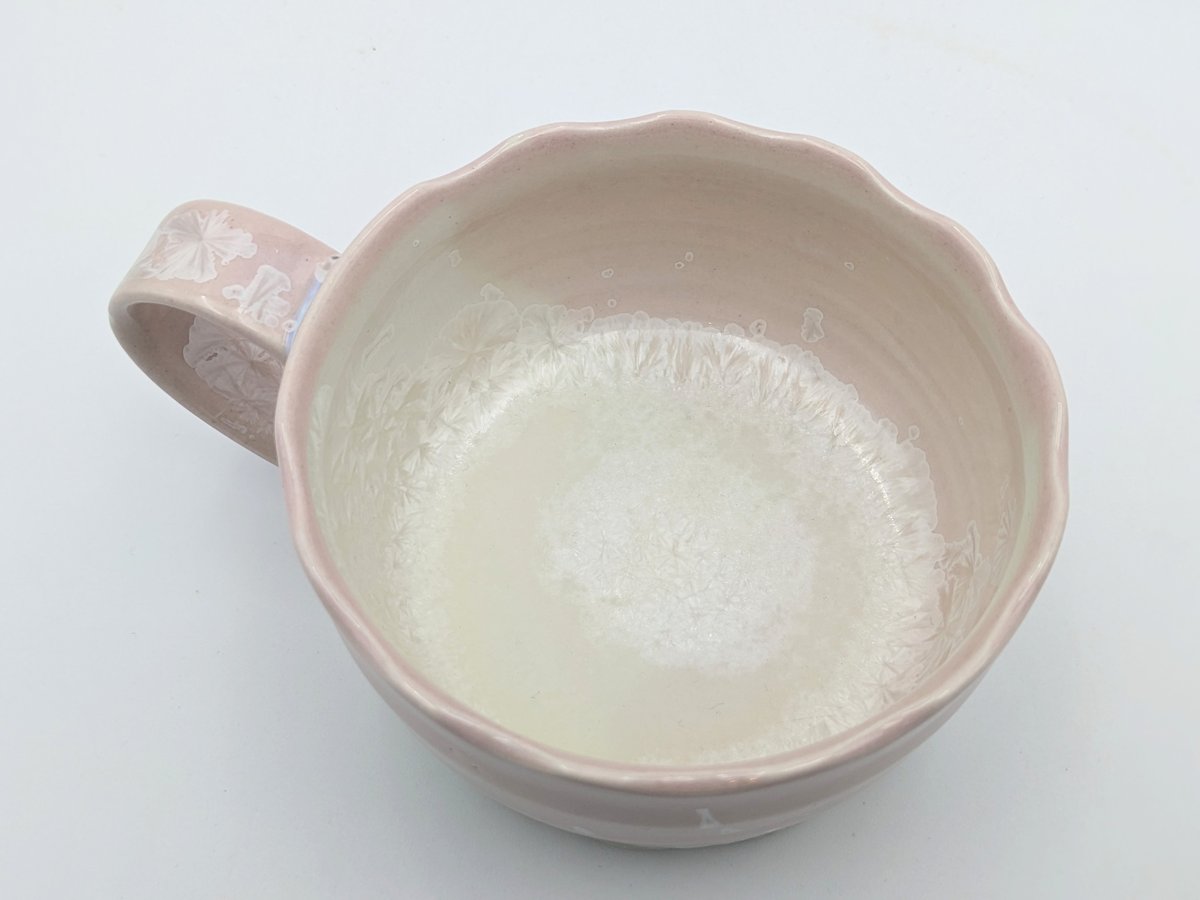 雪結晶スープカップ ピンク | 大雪窯オンラインショップ