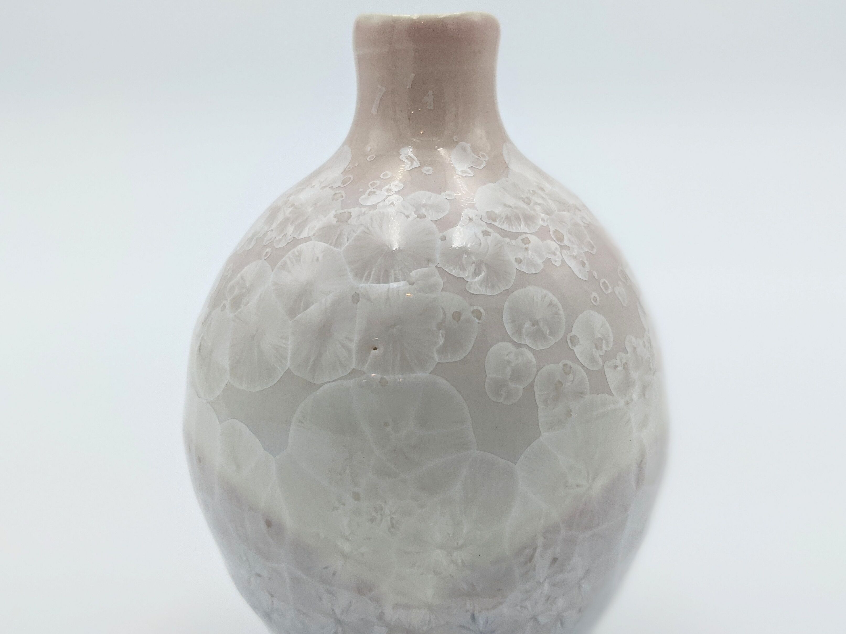 大雪窯　板東豊光氏　雪結晶釉 花瓶 陶器 一輪挿し original