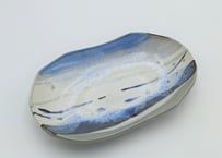 D69 色彩結晶釉だ円鉢 青×グレー