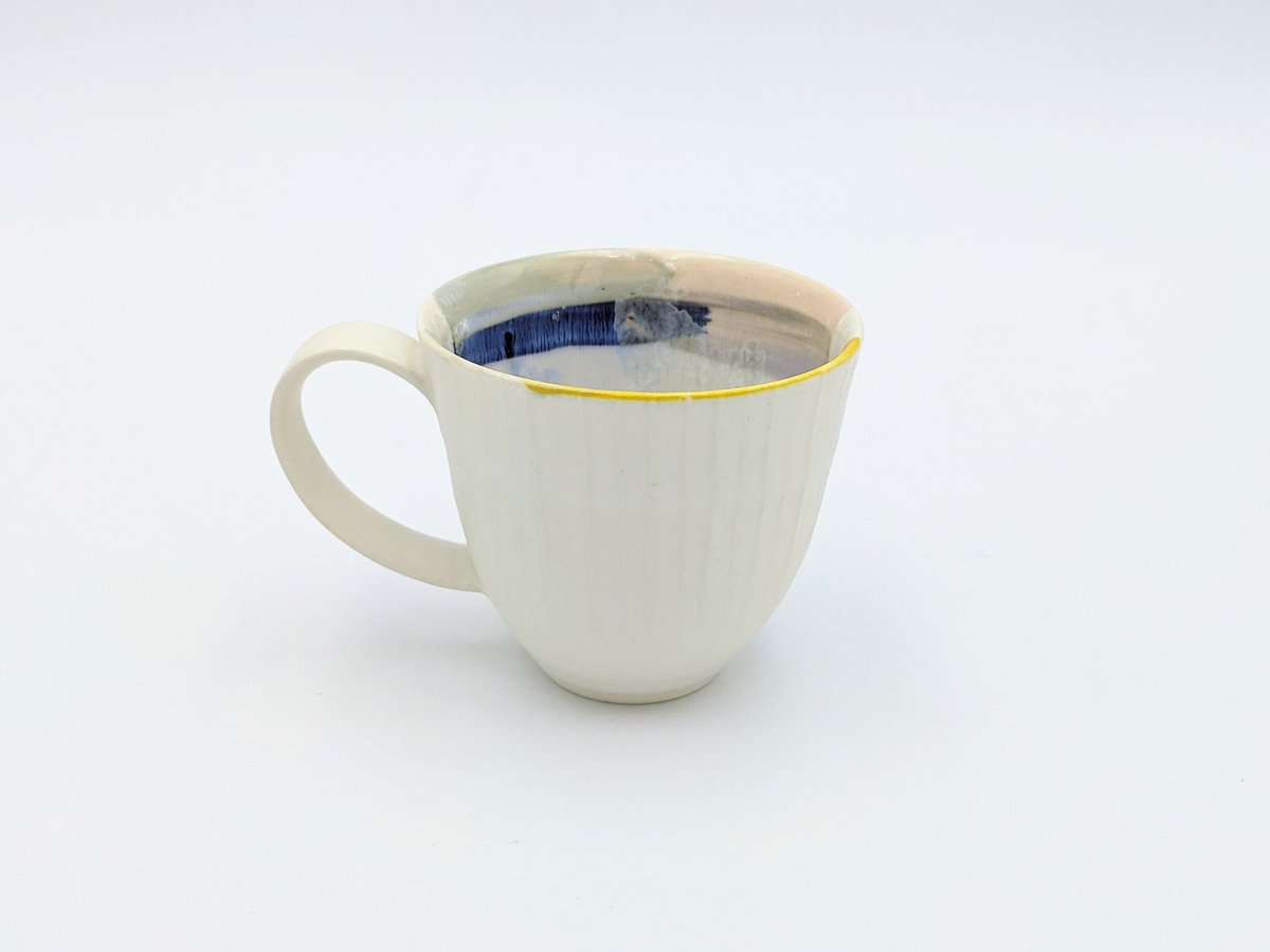 F5 色彩結晶釉マグカップ 黄 | 大雪窯オンラインショップ