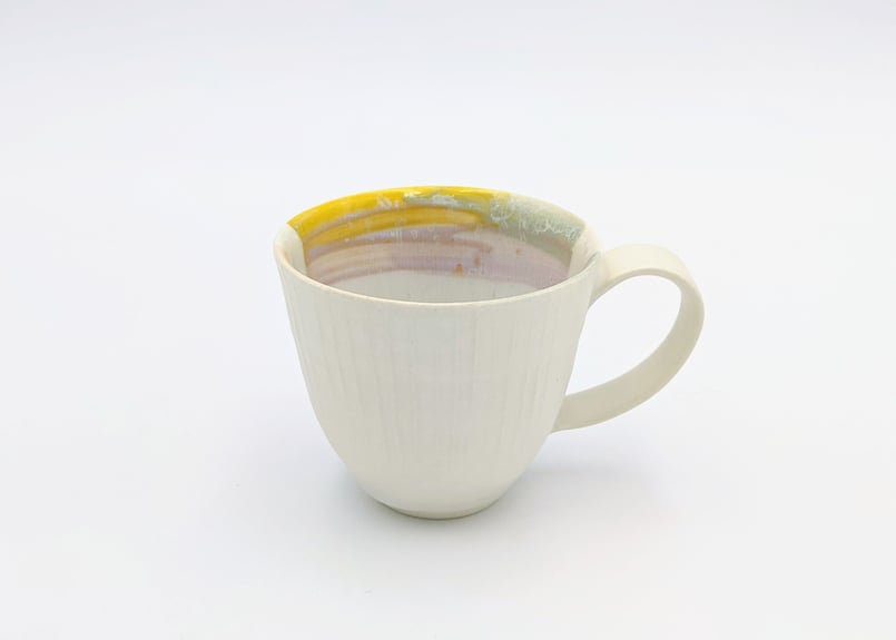 F5 色彩結晶釉マグカップ 黄 | 大雪窯オンラインショップ