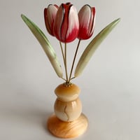 VTG Hand painted marble statue tulip objet ( Small )