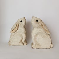 VTG wooden rabbit book end