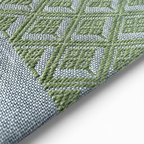 【南部菱刺し】フラットポーチ L（20cm／赤紫蘇染め）