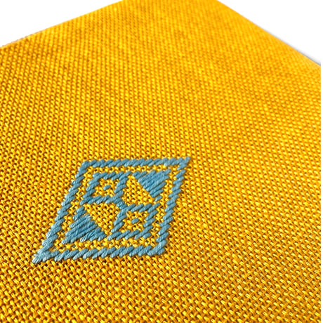 【南部菱刺し】フラットポーチ L（20cm／藍染め）