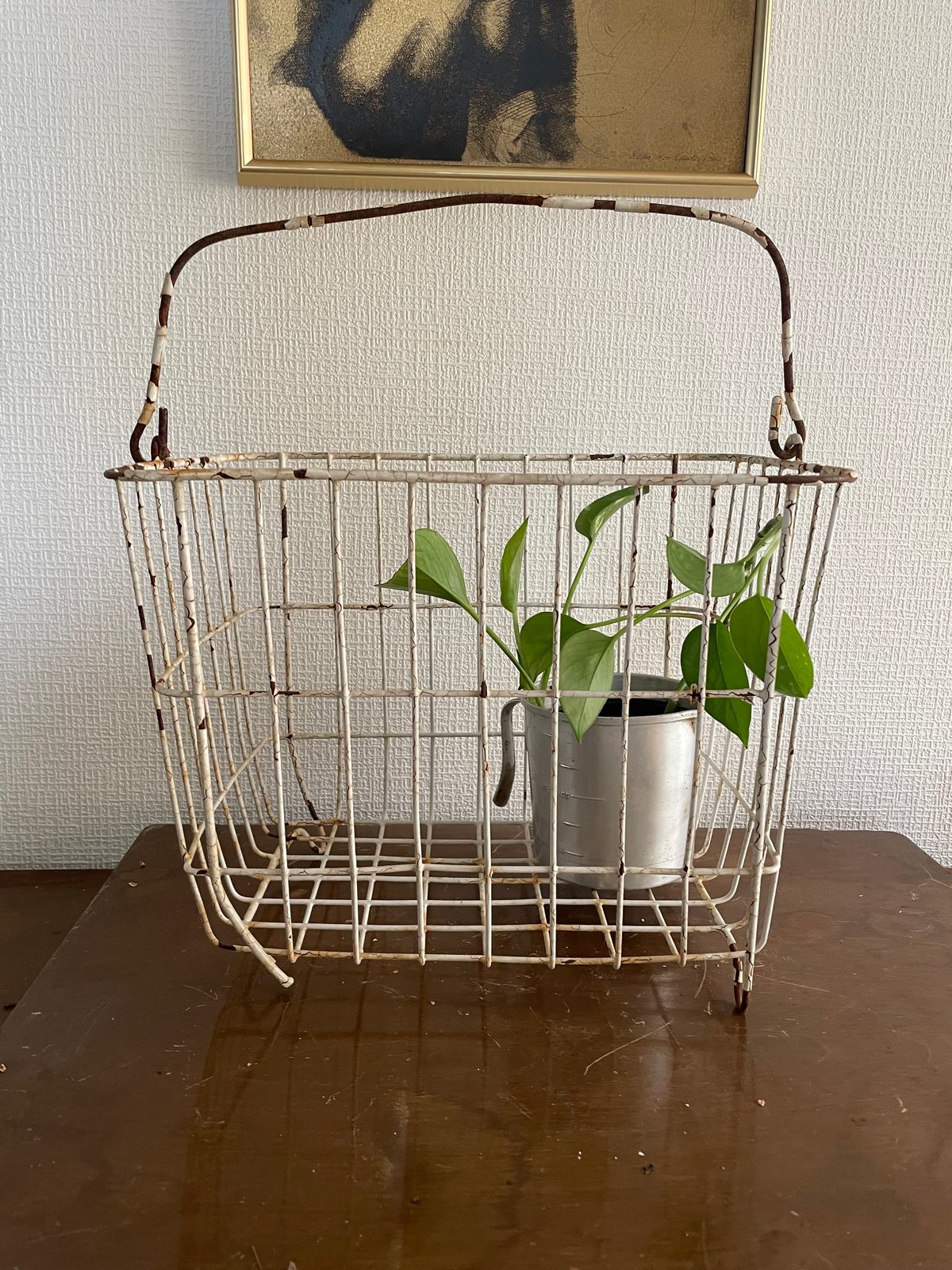 アンティーク　古道具　鳥かご　かご　ワイヤーかご　錆　シャビー アンティーク 古道具 鳥かご かご ワイヤーかご 錆 シャビー 【公式通販】