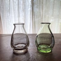 片山悟子　とっくり花器（透明／薄茶緑）