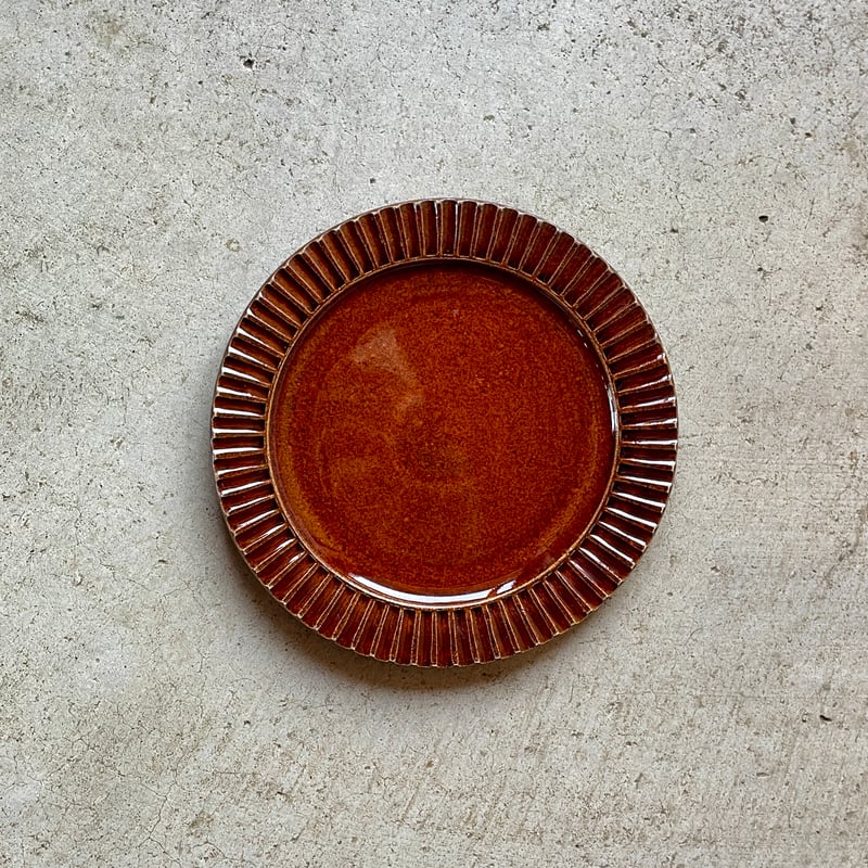 喜田美智子 5寸皿（茶／白） | Linné