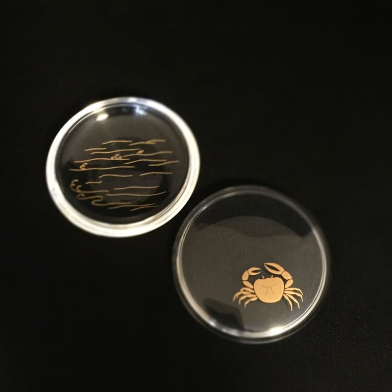 茶道具　神代杉　沢蟹図　香合　V　8995 茶器/茶道具 香合】 蟹 畦地多喜翁作 – 今屋静香園