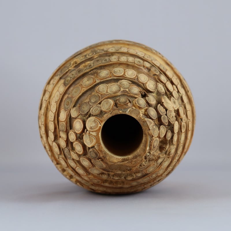 Ｒ１６　花入　『竹製』『彌三郎作』『稲塚花入』『花生』　共箱　花器 竹稲塚切花入 大真和尚御書付 | 鴨東庵