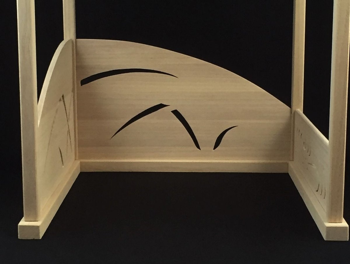 茶道具　風呂先：玄々斎好写　芦透かし 茶器/茶道具 風炉先屏風】 板風炉先 芦透かし 玄々斎好写し 高