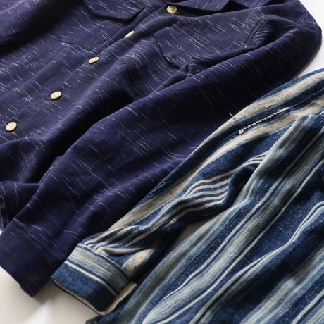 Thailand vintage fabric open collar long sleeve shirts