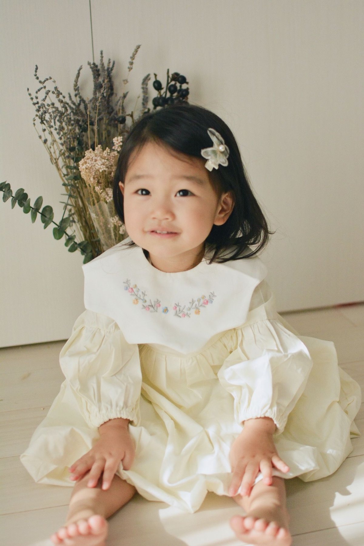 即納】やさしいお花の刺繍が可愛い…♡なみなみスタイ よだれかけ 出産