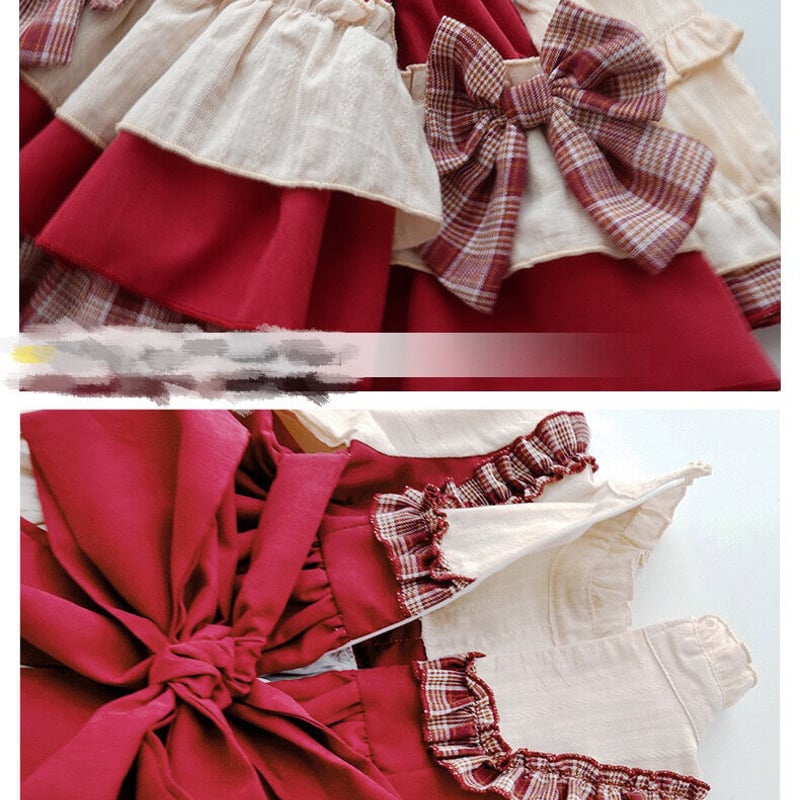 130cmのみ】苺のショートケーキドレス?♡ ロリータ服 チェック柄 