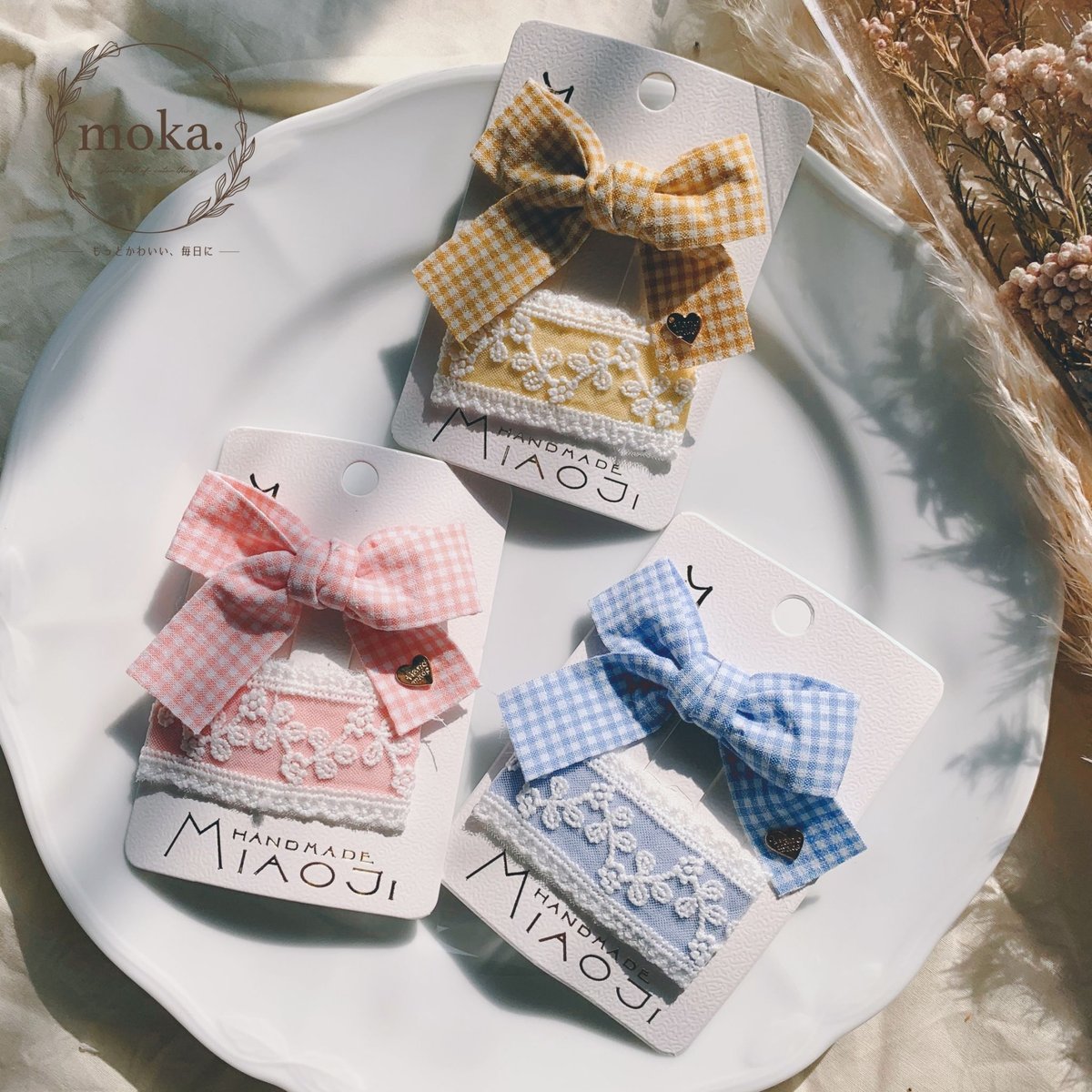 ヘアゴム　ベビーヘアクリップ　ギンガムチェックリボン１〜５ 楽天市場】【 ベビー ヘアクリップ 】ギンガムチェック リボン