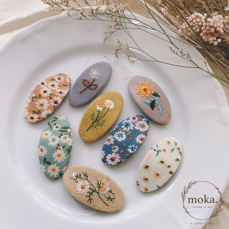 パールつき刺繍花 ベビーヘアクリップ ヘアピン ヘアゴム 花 刺繍花 ホワイト パールつき刺繍花 ベビーヘアクリップ ヘアピン ヘアゴム 花 刺繍花