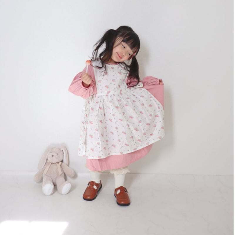 一部即納】別々でも…♡ 春の花柄エプロンワンピース | moka.
