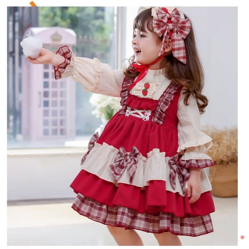 130cmのみ】苺のショートケーキドレス🍰♡ ロリータ服 チェック