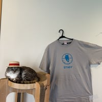 猫為労働Tシャツ　グレー（日本語ver）
