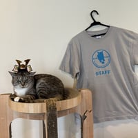 猫為労働Tシャツ　グレー（英語ver）