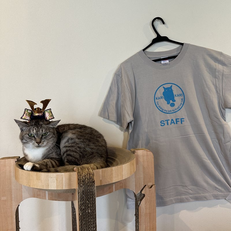猫為労働Tシャツ グレー（英語ver） | ココニャエンタープライズ