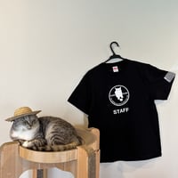 猫為労働Tシャツ　ブラック（英語ver）